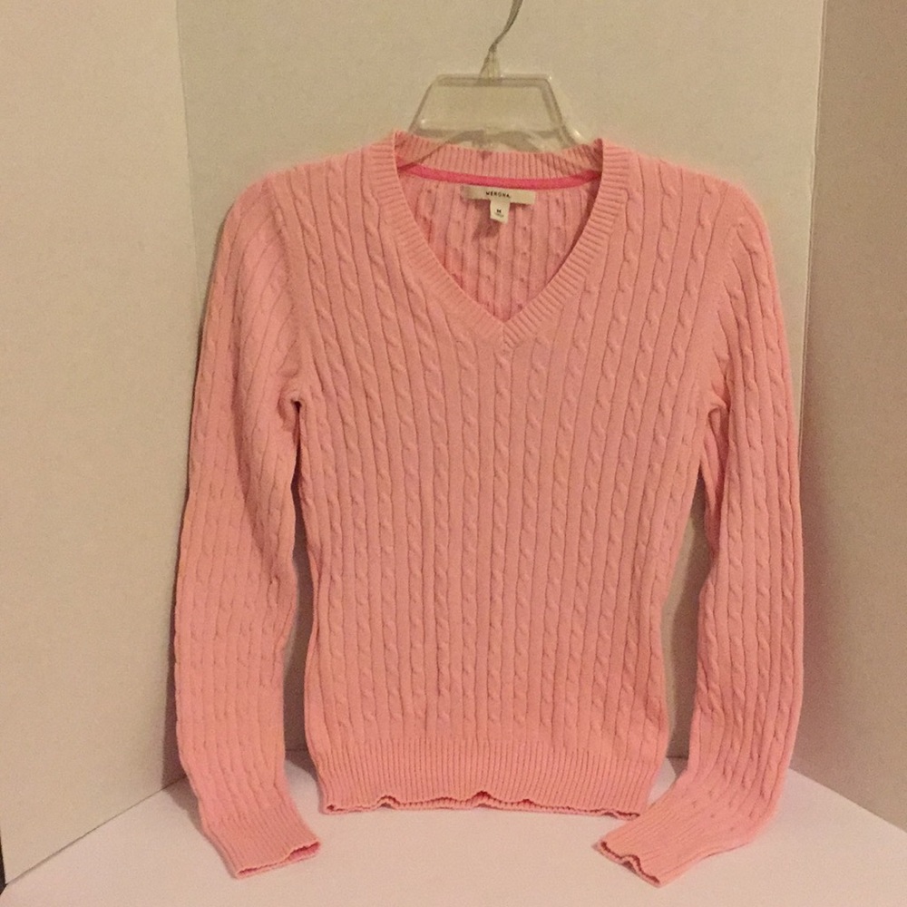 Pink Merona V-Neck Cable Sweater